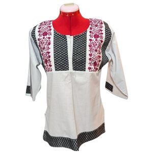 Embroidery And Textured Women's Top